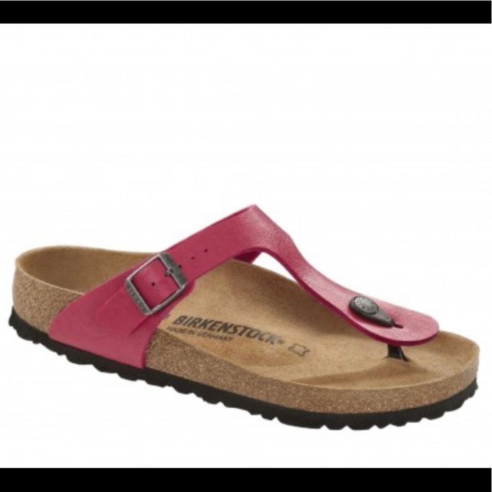 BIRKENSTOCK GIZEH Thong Pink Vegan Leather Sandals Slides Mules Cork Minimalist